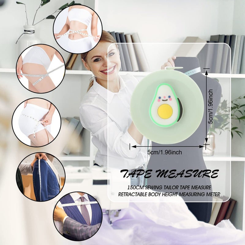 UHOMENY 3 Pack Mini Soft Measuring Tape, Mini Retractable Measuring Tape for Body Flexible Tape Measure for Tailor Sewing Craft Cutting Ruler Tools Height Waist Weight Loss Measure Tape 60Inch - Image 2